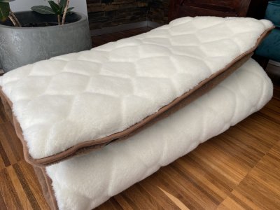 MATERAC Z WEŁNY CAMEL CIEMNY + KASZMIR CARO MEGA GRUBY 180x200