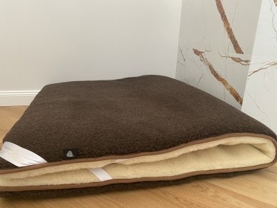 MATERAC Z WEŁNY MERYNOS SYBERIA DZIKI BRĄZ + NATURAL 220X200