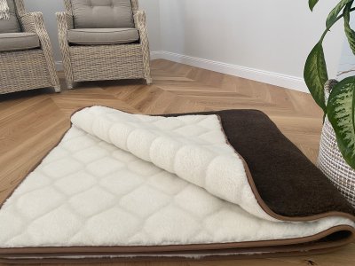 KOŁDRA Z WEŁNY MERYNOS SYBERIA DZIKI BRĄZ + KASZMIR CARO 220x200