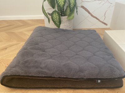 MATERAC Z WEŁNY MERYNOS SYBERIA DZIKI BRĄZ + ALPAKA CIEMNA CARO 100X200