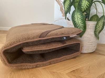 MATERAC Z WEŁNY MERYNOS SYBERIA DZIKI BRĄZ + CAMEL CIEMNY 180X200