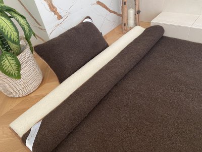 POŚCIEL Z WEŁNY MERYNOS SYBERIA DZIKI BRĄZ + MERYNOS TUMBLER 140x200 + PODKŁAD