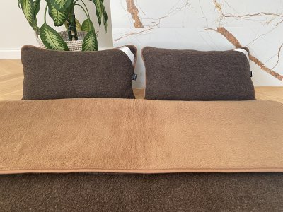 POŚCIEL Z WEŁNY MERYNOS SYBERIA DZIKI BRĄZ + CAMEL CIEMNY 220x200