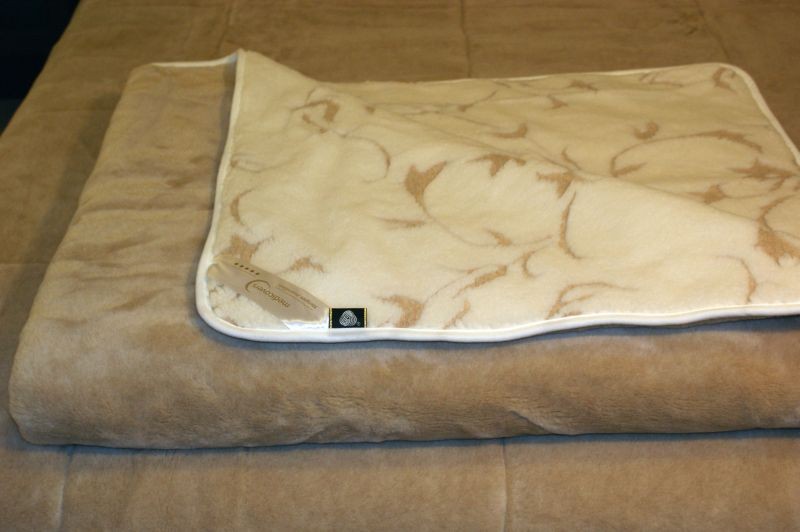 1253616697 POŚCIEL Z WEŁNY CAMEL JASNY + MERYNOS GAŁĄZKA 140x200 + MATERAC