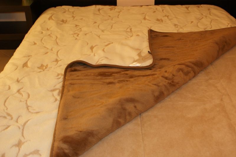 POŚCIEL Z WEŁNY MERYNOS GAŁĄZKA + CAMEL CIEMNY 160x200 + PODKŁAD
