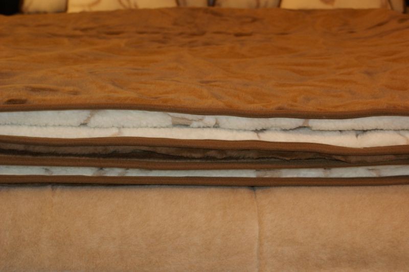 POŚCIEL Z WEŁNY MERYNOS GAŁĄZKA + CAMEL CIEMNY 160x200 + PODKŁAD
