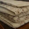 KOŁDRA Z WEŁNY CAMEL WARKOCZ BIAŁY + KASZMIR GŁADKI 200x200