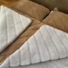 POŚCIEL Z WEŁNY ALPAKI SILVER PASY + CAMEL CIEMNY PASY 200x200
