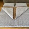 POŚCIEL Z WEŁNY ALPAKI SILVER PASY + CAMEL CIEMNY PASY 200x200