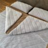 POŚCIEL Z WEŁNY ALPAKI SILVER PASY + CAMEL CIEMNY PASY 200x200