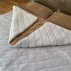 POŚCIEL Z WEŁNY ALPAKI SILVER PASY + CAMEL CIEMNY PASY 200x200