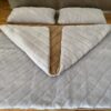 POŚCIEL Z WEŁNY ALPAKI SILVER PASY + CAMEL CIEMNY PASY 200x200