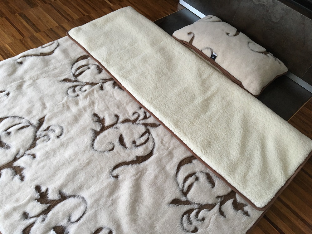 POŚCIEL Z WEŁNY CAMEL JASNY BOHO + MERYNOS TUMBLER 140x200