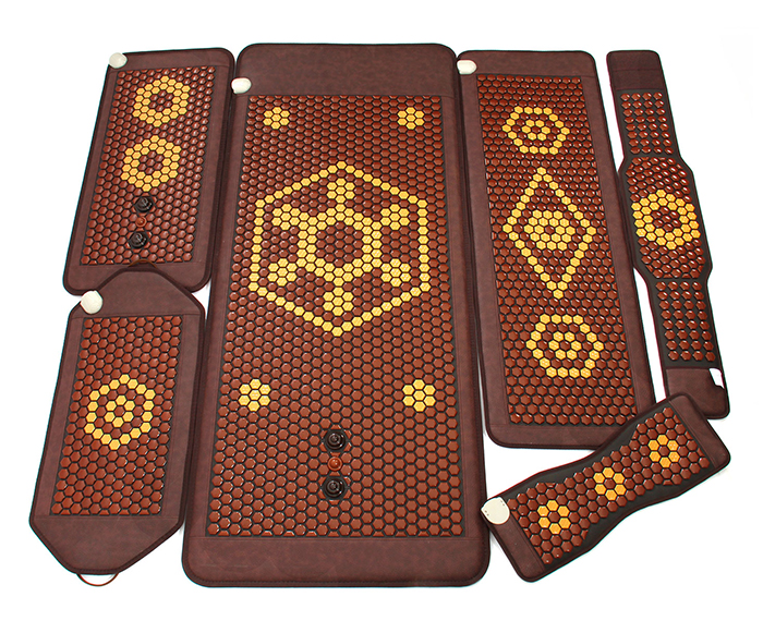 Mata Turmalinowa 80x190 cm z ceramiki turmalinu BROWN & YELLOW - 1069 sztuk Turmalinu + 3 sexual - Super Jakość Ceramiki Turmalinu - Sprzedaż wyłącznie dla Firm w Hurcie przy zakupie minimum 4 sztuk cena za sztukę