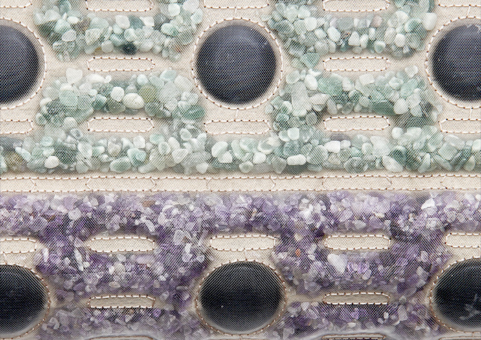 Poduszka Energy BIAN Czakra 5 Kamieni 50x30x10 cm - Kamienie Szlachetne + Kamienie Bian - Wypełnienie Visco Pianka Leniwa - Kolekcja 2025 - Gabinety Spa Reiki Yoga Dom - Cena Katalogowa 980 złotych