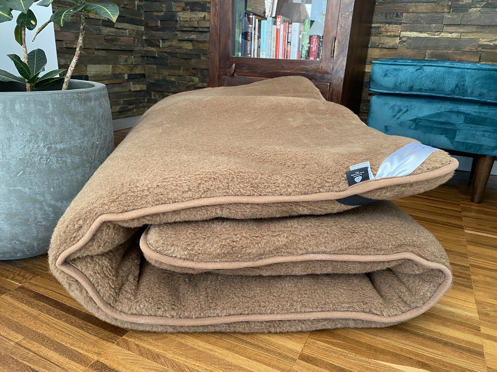 MATERAC Z WEŁNY WIELBŁĄDZIEJ CAMEL CIEMNY KRÓLEWSKI 180x200