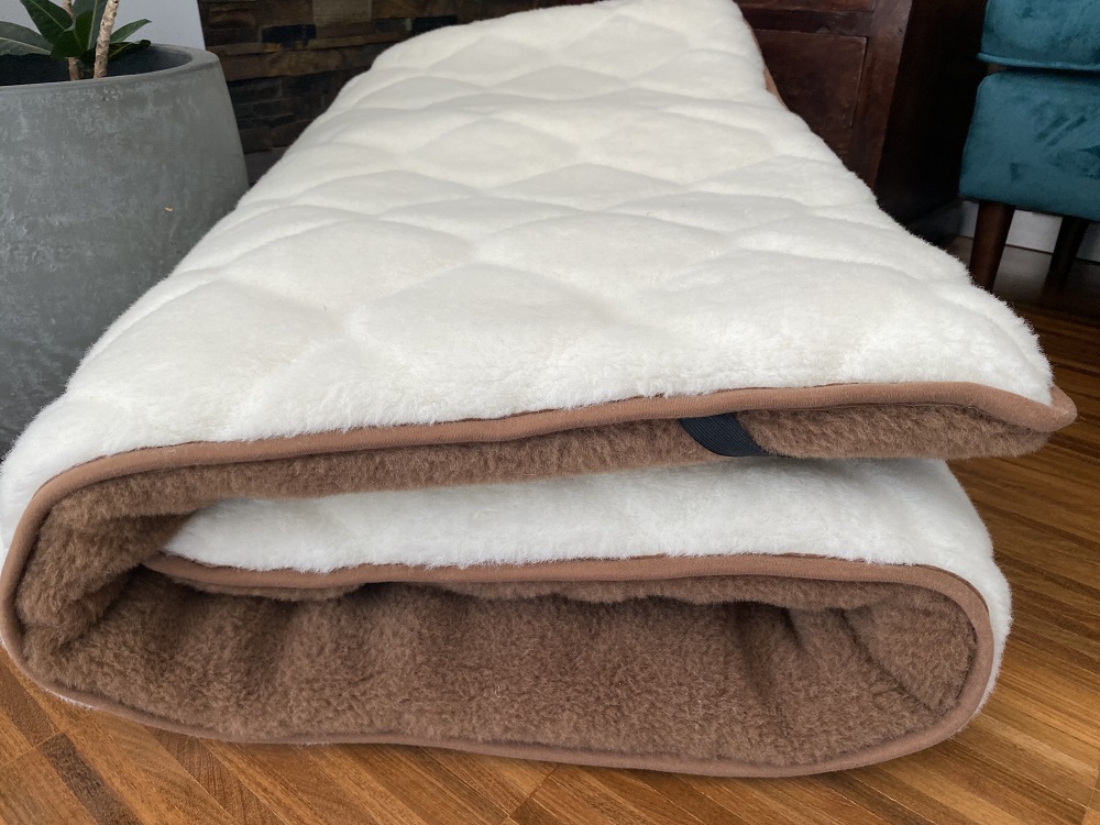 MATERAC Z WEŁNY CAMEL CIEMNY + KASZMIR CARO MEGA GRUBY 180x200