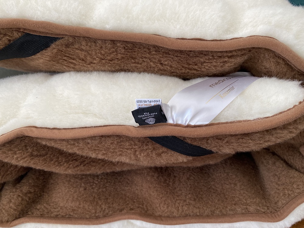 MATERAC Z WEŁNY CAMEL CIEMNY + KASZMIR CARO MEGA GRUBY 180x200