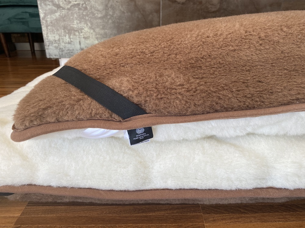 MATERAC Z WEŁNY CAMEL CIEMNY + KASZMIR CARO MEGA GRUBY 180x200