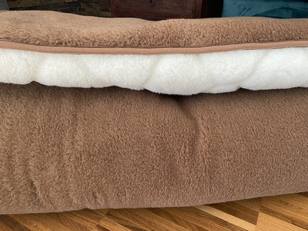 MATERAC Z WEŁNY CAMEL CIEMNY + KASZMIR CARO MEGA GRUBY 180x200