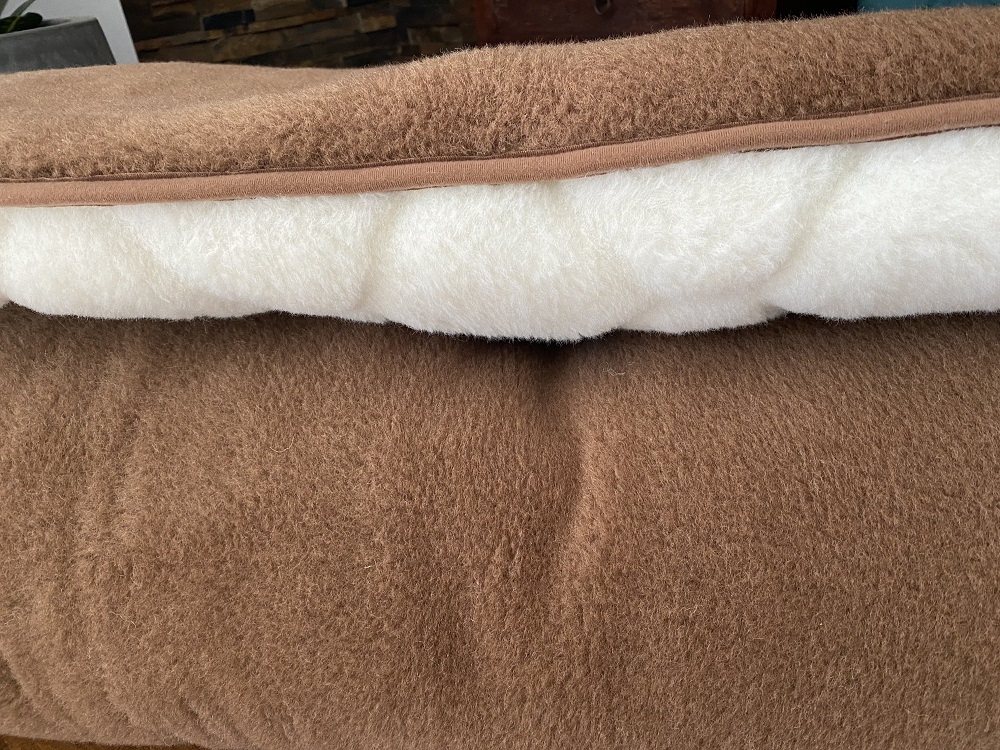 MATERAC Z WEŁNY CAMEL CIEMNY + KASZMIR CARO MEGA GRUBY 180x200