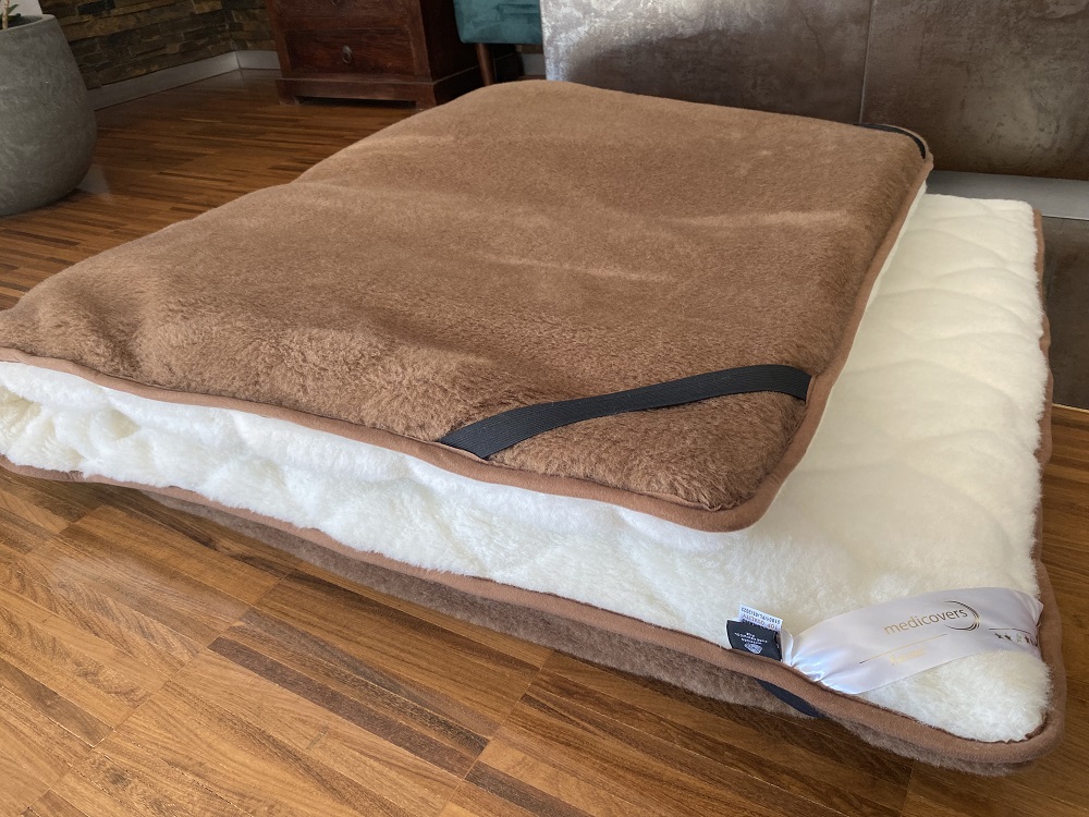 MATERAC Z WEŁNY CAMEL CIEMNY + KASZMIR CARO MEGA GRUBY 180x200