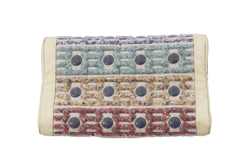 Poduszka Energy BIAN Czakra 5 Kamieni 50x30x10 cm - Kamienie Szlachetne + Kamienie Bian - Wypełnienie Visco Pianka Leniwa - Kolekcja 2025 - Gabinety Spa Reiki Yoga Dom - Cena Katalogowa 980 złotych