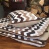 10 POŚCIEL Z WEŁNY CAMEL CAPPUCCINO PASY 140x200