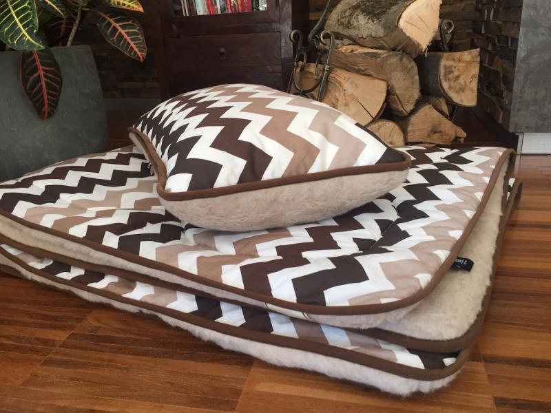 POŚCIEL Z WEŁNY CAMEL CAPPUCCINO PASY 140x200