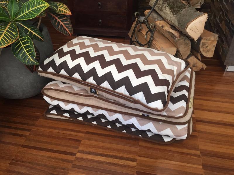 POŚCIEL Z WEŁNY CAMEL CAPPUCCINO PASY 140x200