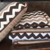 2 POŚCIEL Z WEŁNY CAMEL CAPPUCCINO PASY 140x200