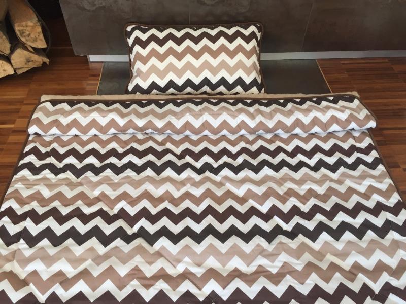 POŚCIEL Z WEŁNY CAMEL CAPPUCCINO PASY 140x200