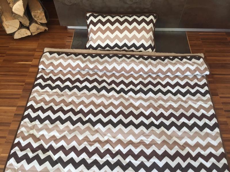 POŚCIEL Z WEŁNY CAMEL CAPPUCCINO PASY 140x200