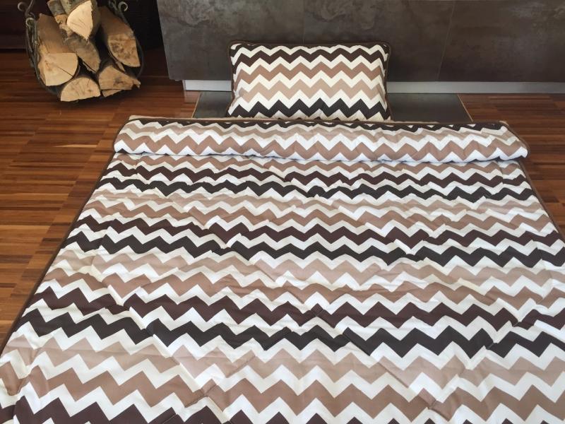POŚCIEL Z WEŁNY CAMEL CAPPUCCINO PASY 140x200