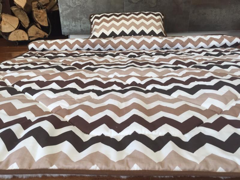 POŚCIEL Z WEŁNY CAMEL CAPPUCCINO PASY 140x200