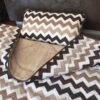 34 POŚCIEL Z WEŁNY CAMEL CAPPUCCINO PASY 140x200