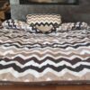 35 POŚCIEL Z WEŁNY CAMEL CAPPUCCINO PASY 140x200
