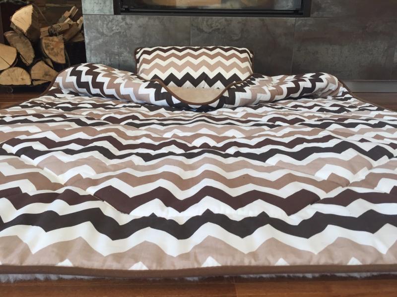 POŚCIEL Z WEŁNY CAMEL CAPPUCCINO PASY 140x200