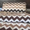 39 POŚCIEL Z WEŁNY CAMEL CAPPUCCINO PASY 140x200