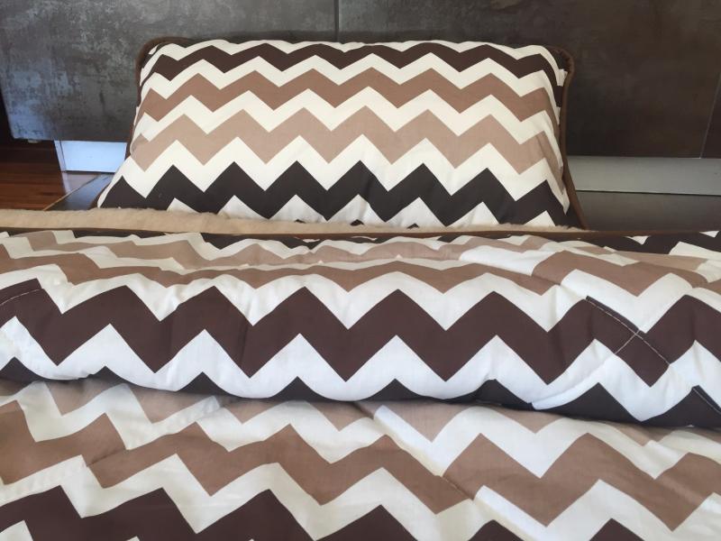 POŚCIEL Z WEŁNY CAMEL CAPPUCCINO PASY 140x200