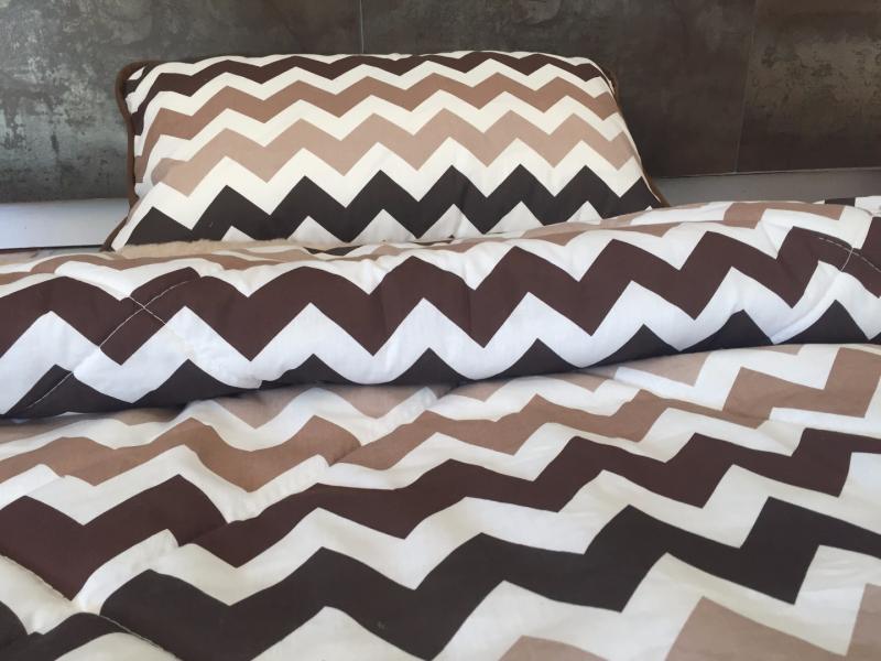 POŚCIEL Z WEŁNY CAMEL CAPPUCCINO PASY 140x200