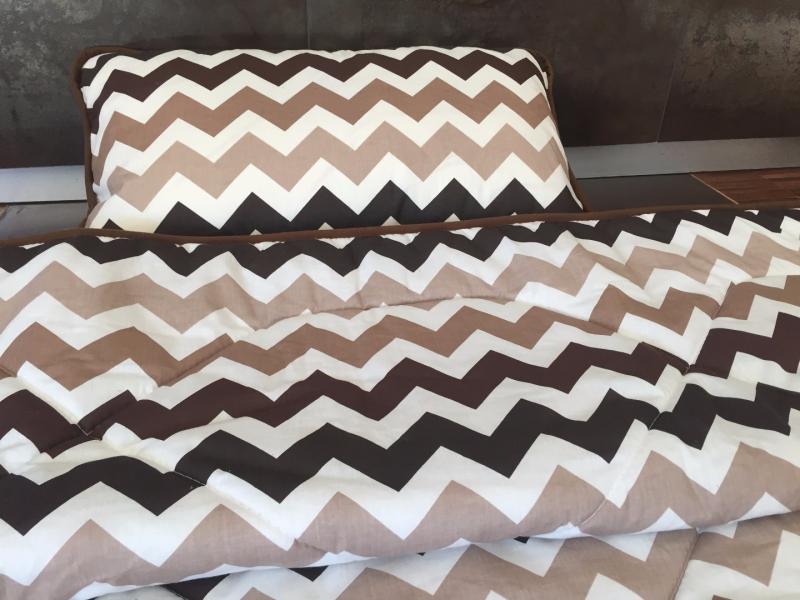 POŚCIEL Z WEŁNY CAMEL CAPPUCCINO PASY 140x200