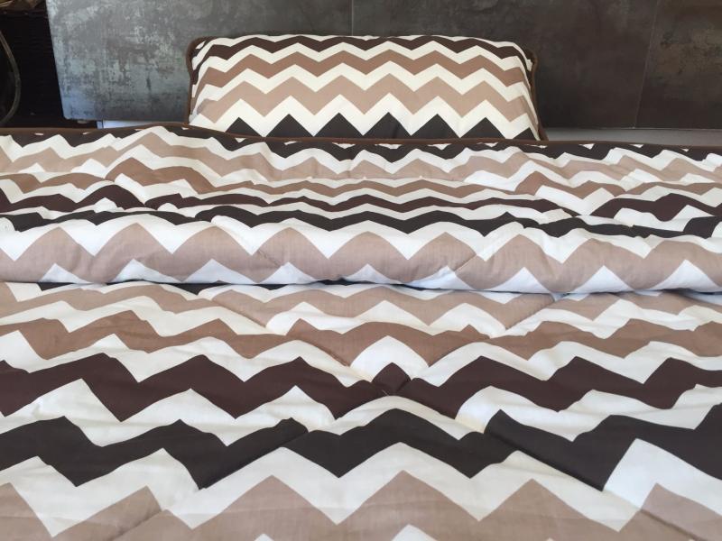 POŚCIEL Z WEŁNY CAMEL CAPPUCCINO PASY 140x200