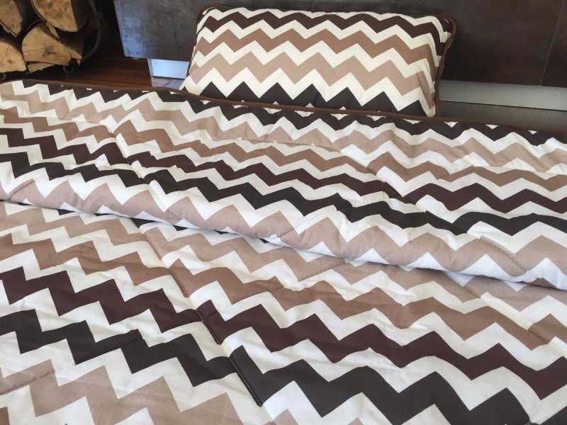 POŚCIEL Z WEŁNY CAMEL CAPPUCCINO PASY 140x200