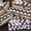 POŚCIEL Z WEŁNY CAMEL CAPPUCCINO PASY 200x200