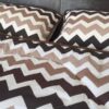 POŚCIEL Z WEŁNY CAMEL CAPPUCCINO PASY 200x200