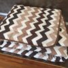 KOŁDRA Z WEŁNY CAMEL CAPPUCCINO PASY 220x200