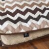 KOŁDRA Z WEŁNY CAMEL CAPPUCCINO PASY 220x200