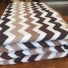KOŁDRA Z WEŁNY CAMEL CAPPUCCINO PASY 220x200