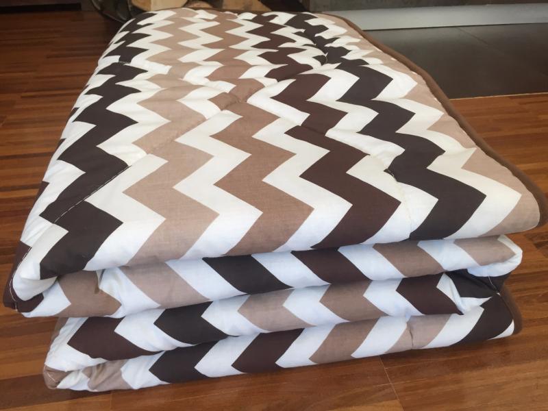 KOŁDRA Z WEŁNY CAMEL CAPPUCCINO PASY 220x200